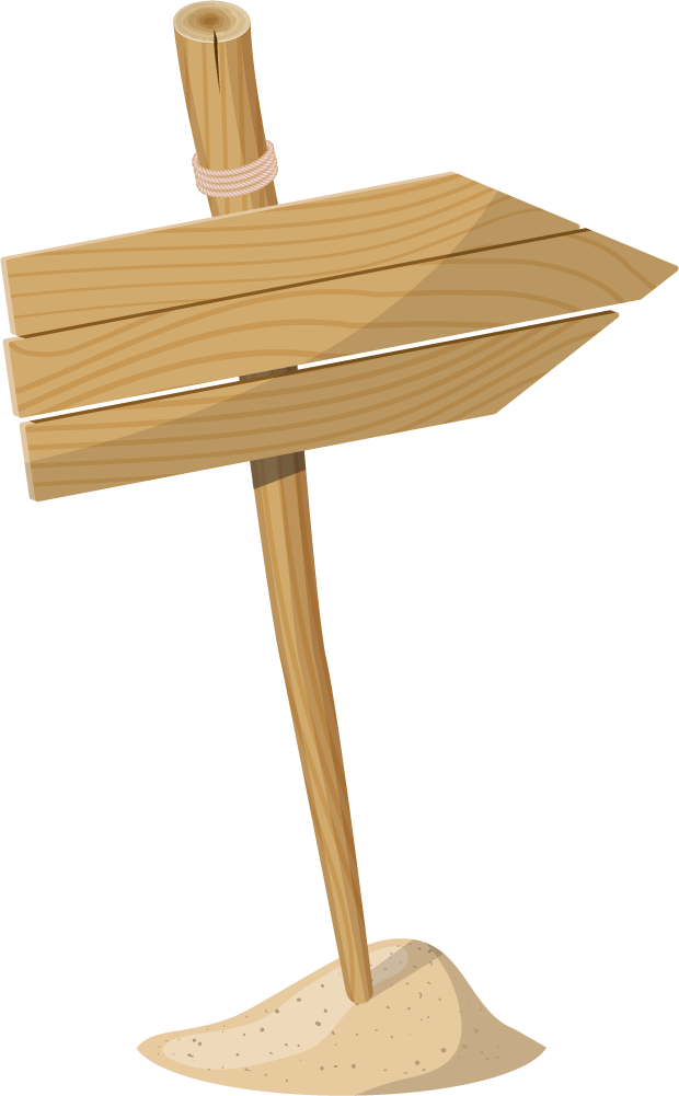 wooden beach sign illustration